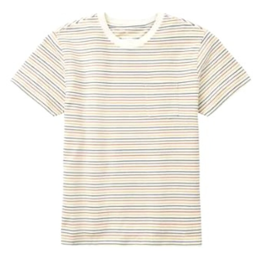 Katin Men's Finley Vintage White Striped Short Sleeve Shirt  Size Large